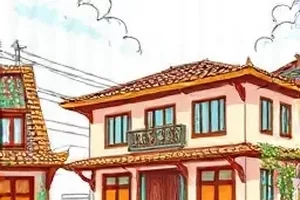 摊开的竹简与毛笔，墨迹在暖光下微微发亮