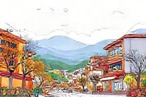 堆满纸箱的出租屋客厅，窗外是傍晚的城市天际线
